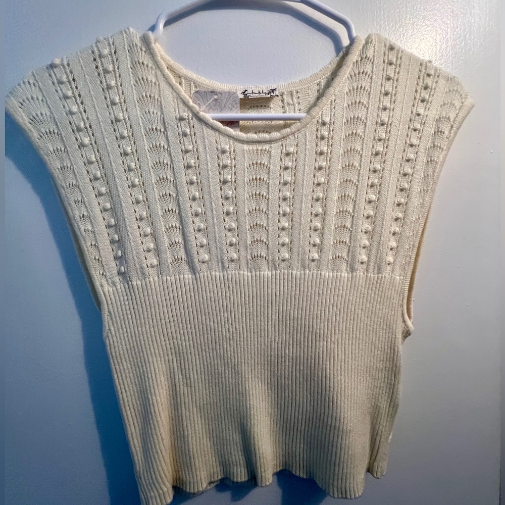 Free People | Cream (Off-White) Cotton Crop Top | Size: M